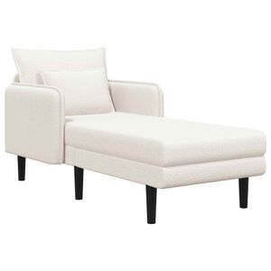 vidaXL Gro&szlig;e Chaiselongue Creme Boucl&eacute;