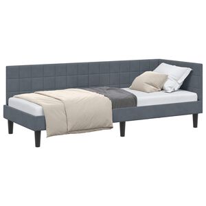 vidaXL Eckbettgestell Dunkelgrau 80 x 200 cm Samt