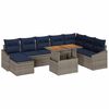 vidaXL Garten-Sofa-Set mit Speicher 9 pcs Grau Poly Rattan