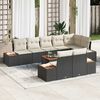 vidaXL Gartensofa-set mit Kissen 8 pcs Schwarz und Creme Polyrattan