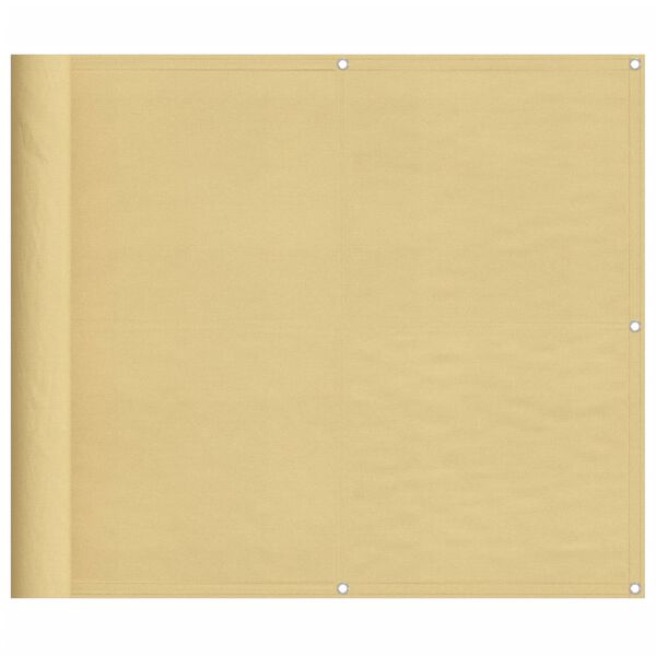 vidaXL Balkon-Sichtschutz Sandfarben 90x400 cm 100% Polyester-Oxford