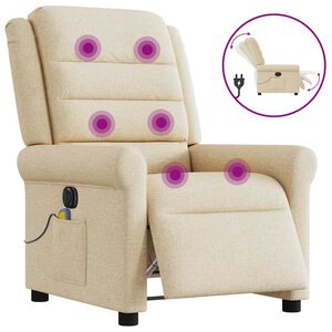 vidaXL Massagesessel Elektrisch Creme Stoff