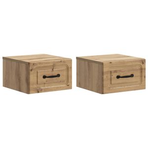 vidaXL Wandmontierter Nachttisch 2 pcs Artisan-Eiche 34,5 x 33 x 20 cm