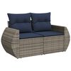vidaXL 11-teiliges Gartensofa-Set mit Kissen, grau, Polyrattan
