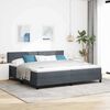 vidaXL Boxspringbett mit Matratze Dunkelgrau 200 x 200 cm Samt