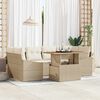 vidaXL Garten-Sofa-Set mit Speicher 7 pcs Beige Poly Rattan