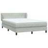 vidaXL Boxspringbett mit Matratze Hellgrau 160x210 cm Samt