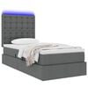 vidaXL Bett mit Stauraum und LED Dunkelgrau 90 x 200 cm Polyester