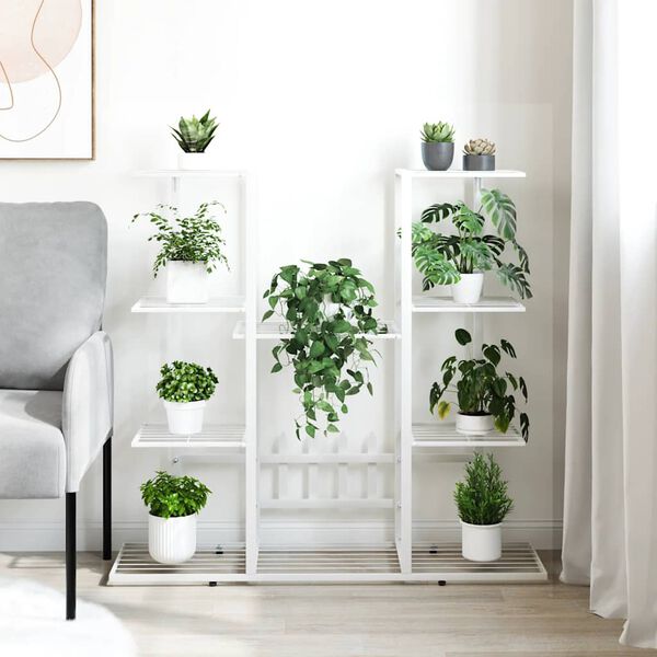 vidaXL Blumenst&auml;nder 94,5x25x89 cm Wei&szlig; Eisen