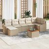 vidaXL Gartensofa-set mit Kissen 8 pcs Beige Poly-Rattan