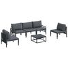 vidaXL Gartensofa-set mit Kissen 6 pcs Schwarz Stahl