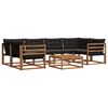 vidaXL Outdoor-Sofagarnitur mit Kissen 7 pcs Nat&uuml;rlich und Schwarz
