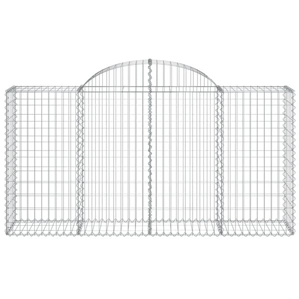 vidaXL Gabionen mit Hochbogen 14 Stk 200x50x100/120cm Verzinktes Eisen
