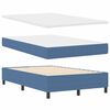vidaXL Boxspringbett Blau und Wei&szlig; 120 x 200 cm Cordstoff