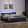 vidaXL Boxspringbett mit Matratze & LED Dunkelgrau 180x210 cm Samt