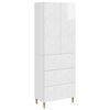 vidaXL Schrankset 2 pcs Hochglanz Wei&szlig; 66 x 34,5 x 90 cm Holzwerkstoff