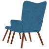 vidaXL Relaxsessel mit Hocker Blau Samt