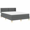 vidaXL Boxspringbett mit Matratze Dunkelgrau 140 x 190 cm Stoff