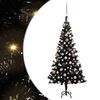vidaXL K&uuml;nstlicher Weihnachtsbaum Beleuchtung & Kugeln Schwarz 120 cm