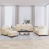 vidaXL 4-tlg. Sofagarnitur mit Kissen Creme Stoff