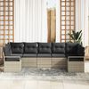 vidaXL Garten-Sofa-Set 7 pcs Hellgrau Poly Rattan