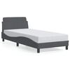 vidaXL Bettgestell Dover Dunkelgrau 90x190 cm Samt