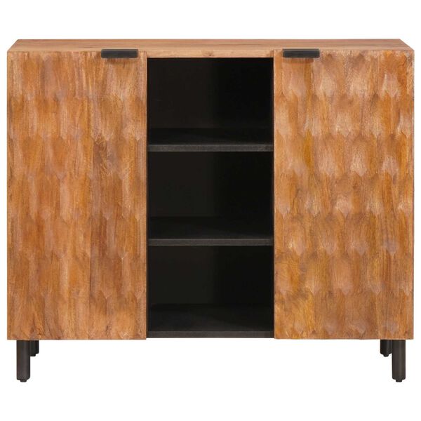 vidaXL Sideboard mit Regal Akazienbraune Oberfl&auml;che 90 x 33 x 75 cm
