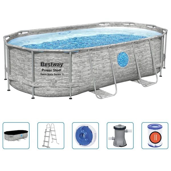 Bestway Power Steel Swimmingpool-Set 427x250x100 cm