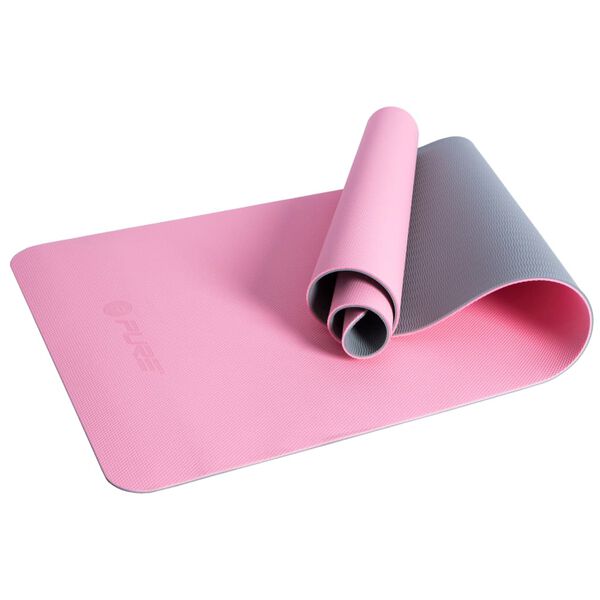 Pure2Improve Yogamatte 173×58×0,6 cm Rosa und Grau