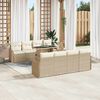 vidaXL Garten-Sofa-Set mit Kissen mit Speicher 9 pcs Beige Poly Rattan