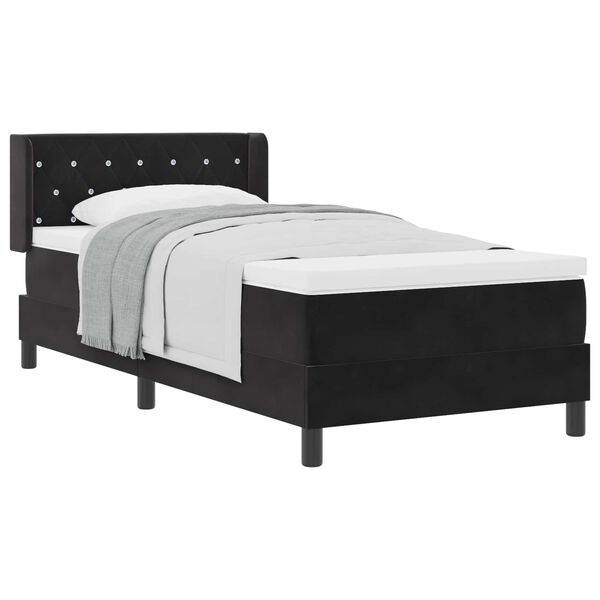 vidaXL Boxspringbett mit Matratze Schwarz 200 x 100 cm Samt