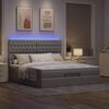vidaXL Ottoman-Bett mit Matratze & LEDs Taupe 160x200 cm Stoff