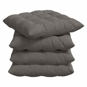 vidaXL Sitzkissen 4 stk. Cordstoff Hellgrau 40 x 40 x 6 cm
