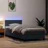 vidaXL Boxspringbett mit Matratze & LED Dunkelgrau 100x220 cm Samt