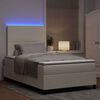 vidaXL LED Boxspringbett Creme und Wei&szlig; 120 x 200 cm Cordstoff