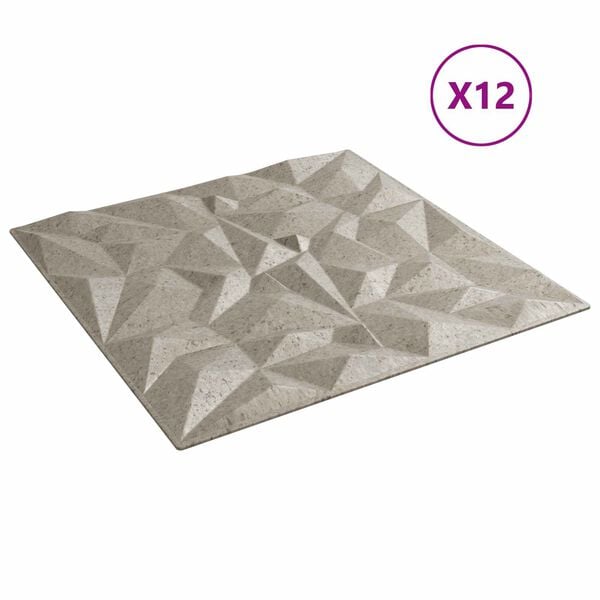 vidaXL Wandpaneele 12 pcs Amethyst Beton 50 x 50 cm XPS Schaum