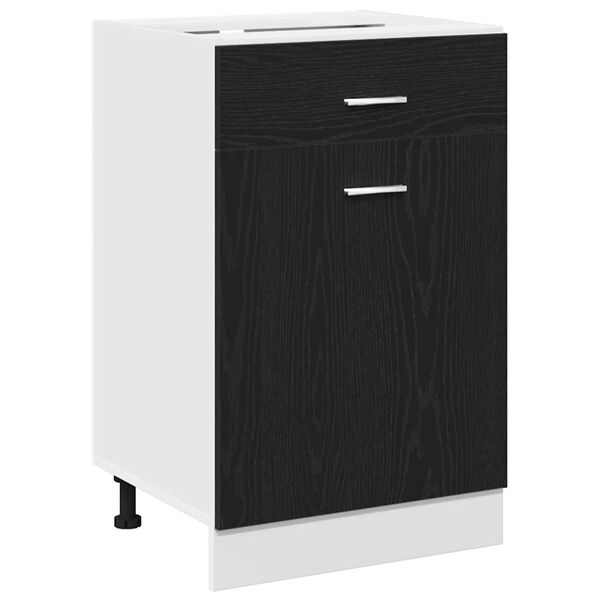vidaXL H&auml;ngeschrank mit Regal Schwarz Eichen-Optik 50 x 46 x 81,5 cm