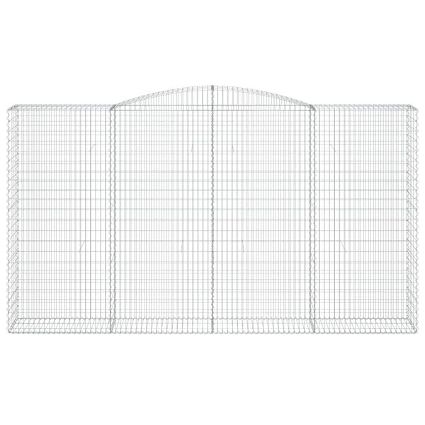 vidaXL Gabionen mit Hochbogen 9 Stk. 400x50x220/240cm Verzinktes Eisen