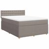 vidaXL Boxspringbett mit Matratze Taupe 140x200 cm Stoff