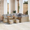 vidaXL Gartensofa-set mit Kissen 13 pcs Beige und Hellgrau