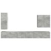 vidaXL TV-Wandregal-Set Wandmontiert 6 pcs Beton Grau