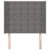 vidaXL Kopfteil mit Ohren Dunkelgrau 103x16x118/128 cm Stoff