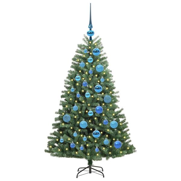 vidaXL K&uuml;nstlicher klappbarer Weihnachtsbaum mit 150 LEDs Gr&uuml;n 120 cm