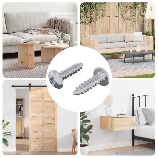 vidaXL Schraube 2 pcs Silber M4 x 16 mm Stahl