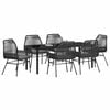 vidaXL Garten Essgruppe mit Kissen 7 pcs Schwarz Poly-Rattan