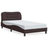 vidaXL Bettgestell ohne Matratze "Hvar" Dunkelbraun 100x200 cm Stoff