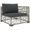 vidaXL 6-tlg. Garten-Lounge-Set mit Auflagen Poly Rattan Grau