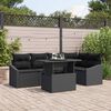 vidaXL Garten-Sofa-Set mit Kissen mit Speicher 6 pcs Schwarz