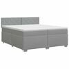 vidaXL Boxspringbett mit Matratze Hellgrau 200 x 200 cm Stoff
