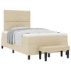 vidaXL Boxspringbett mit Matratze Creme 120 x 200 cm Stoff